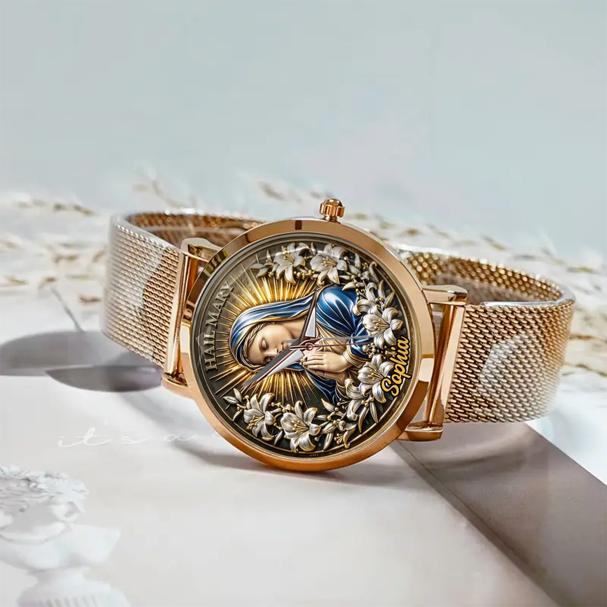 Hail Mary - Personalized Christian Women Hand Watch