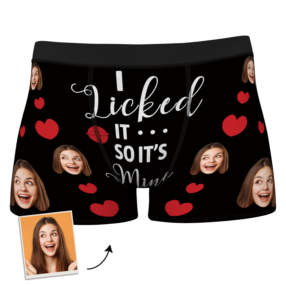 It's Mine Custom Wife Or Girlfriend Face Boxers AR View - Personalized Couple Men's boxer briefs