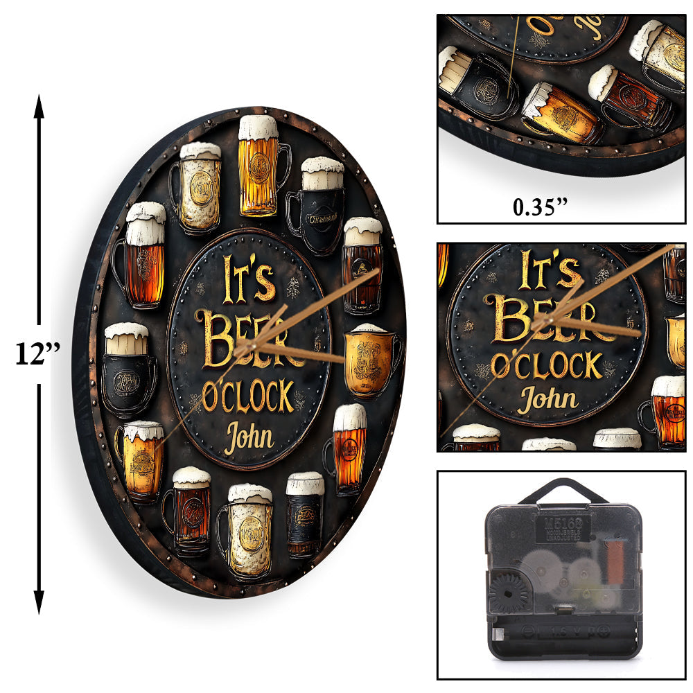 Christmas Beer O’Clock – Personalized Wall Clock Gift for Beer Lovers