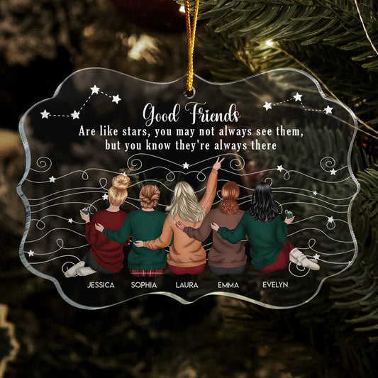 Personalized Acrylic Car Hanger Good Friends Are Like Stars Quote, Cute Rearview Mirror Decor, Unique Gift for Best Friend