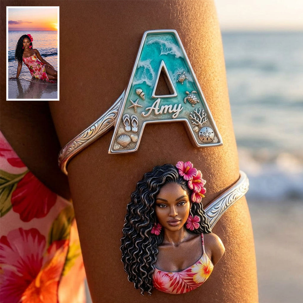 Beach Trip Accessories - Personalized Sea Lover Shaped Cuff Bracelet