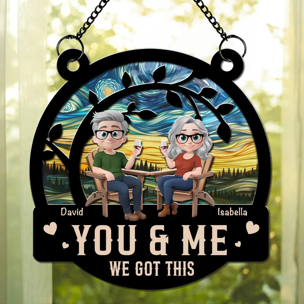 Wood and Acrylic Layered Ornament – “You & Me We Got This” Personalized Couple Ornament