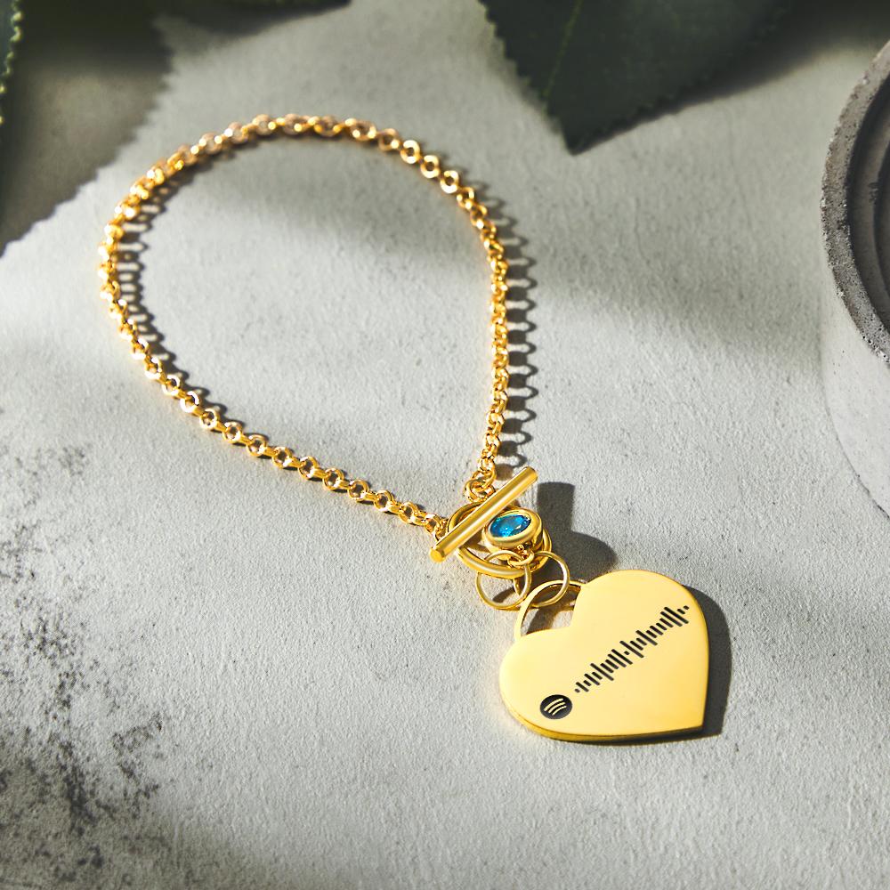 Any Scannable Spotify Code - Personalized Spotify Code Heart Bracelet