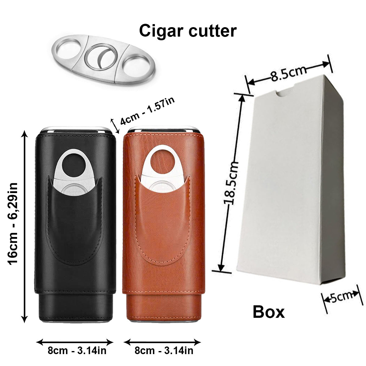 Dad Loves Cigars - Personalized Father Leather Cigar Humidor Case