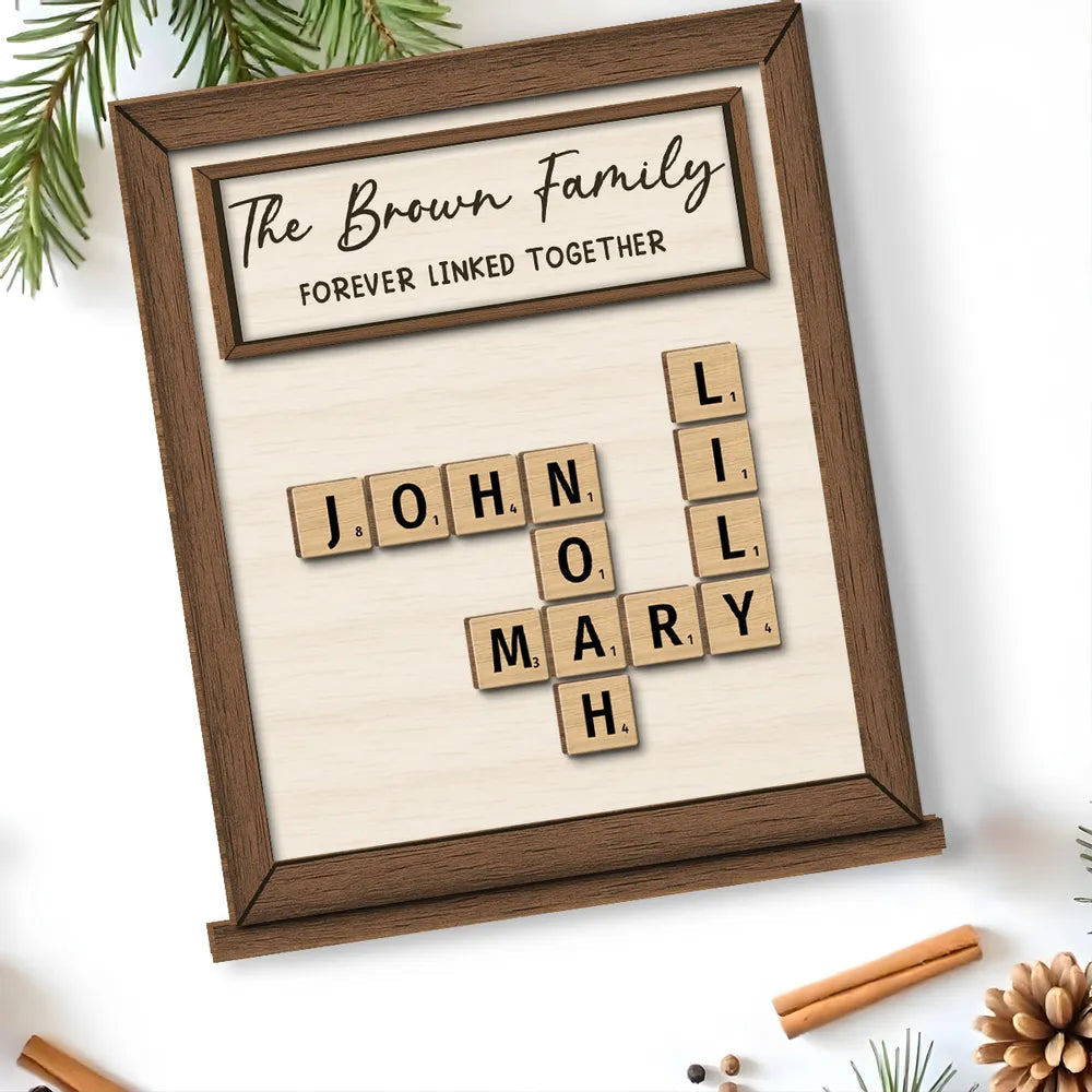 Personalized 2-Layer Wooden Plaque – Family Name Puzzle Sign, Gift-Ready Keepsake for Home Décor