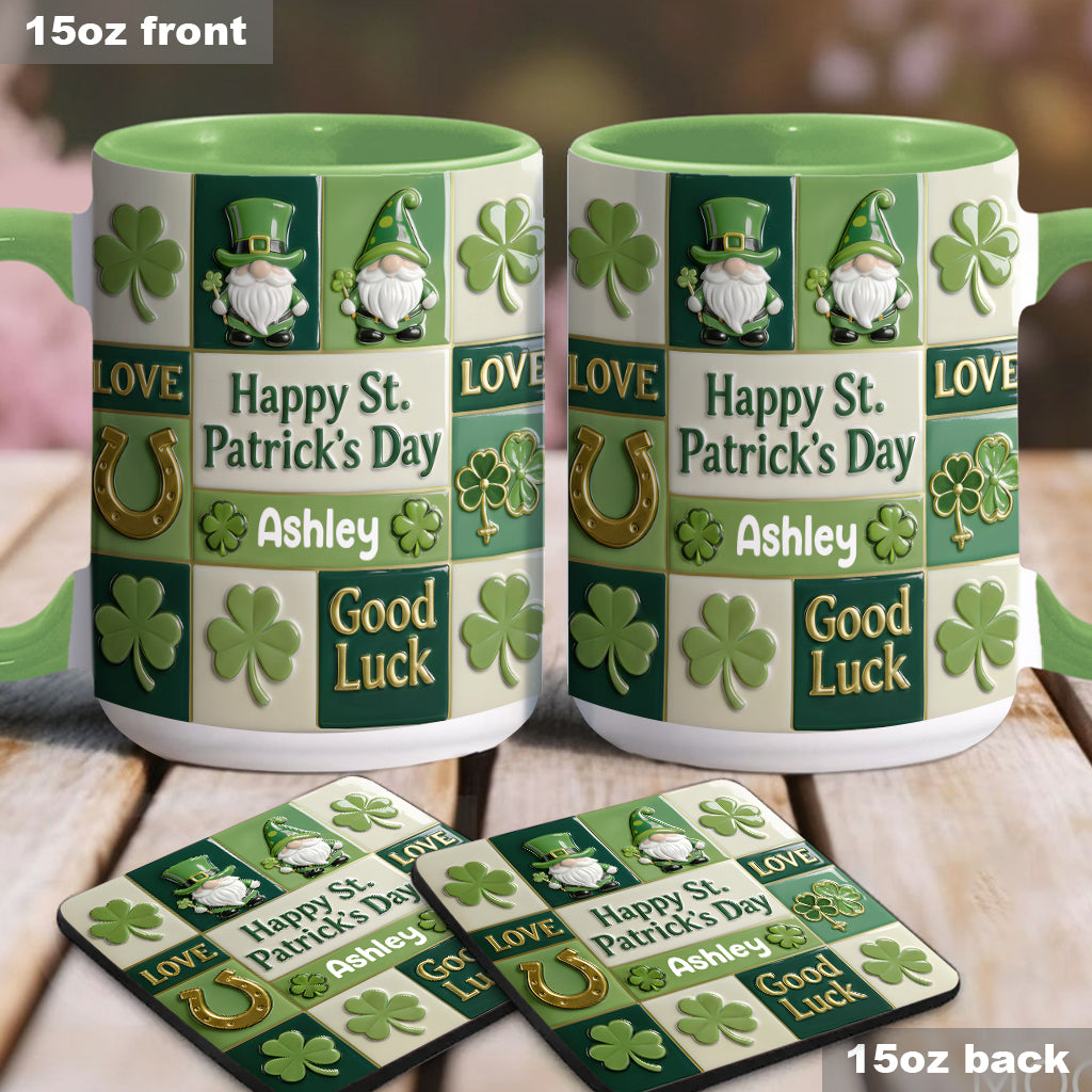 Happy St. Patrick's Day - Personalized Irish Accent Mug & Coaster