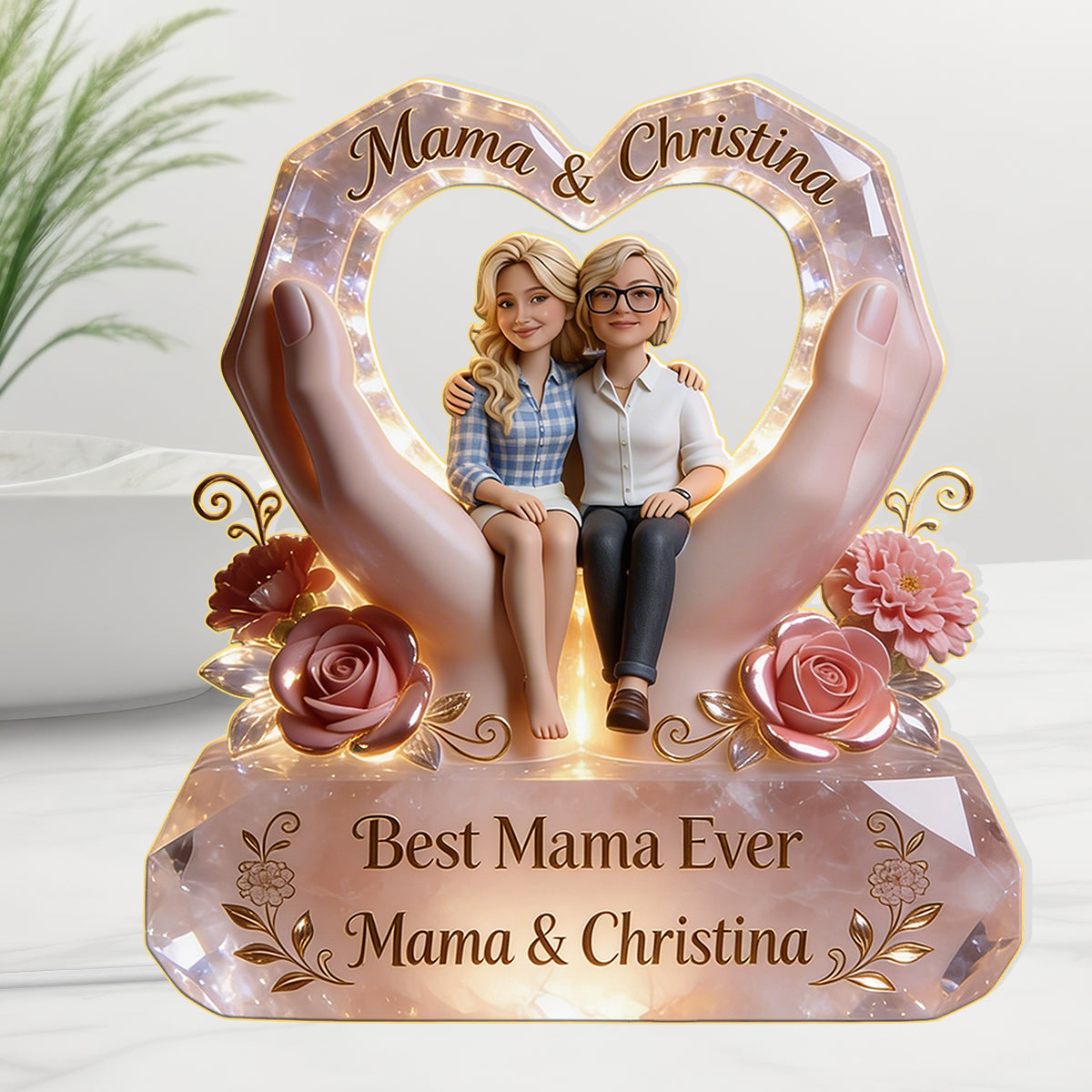 Happy Mother's Day - Personalized Mother Acrylic LED Night Light