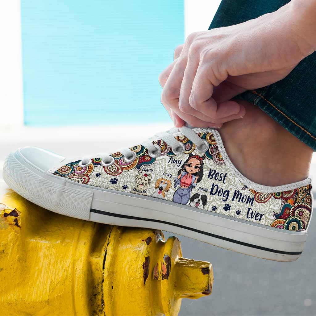 Best Dog Mom Ever - Personalized Dog Low Top Shoes