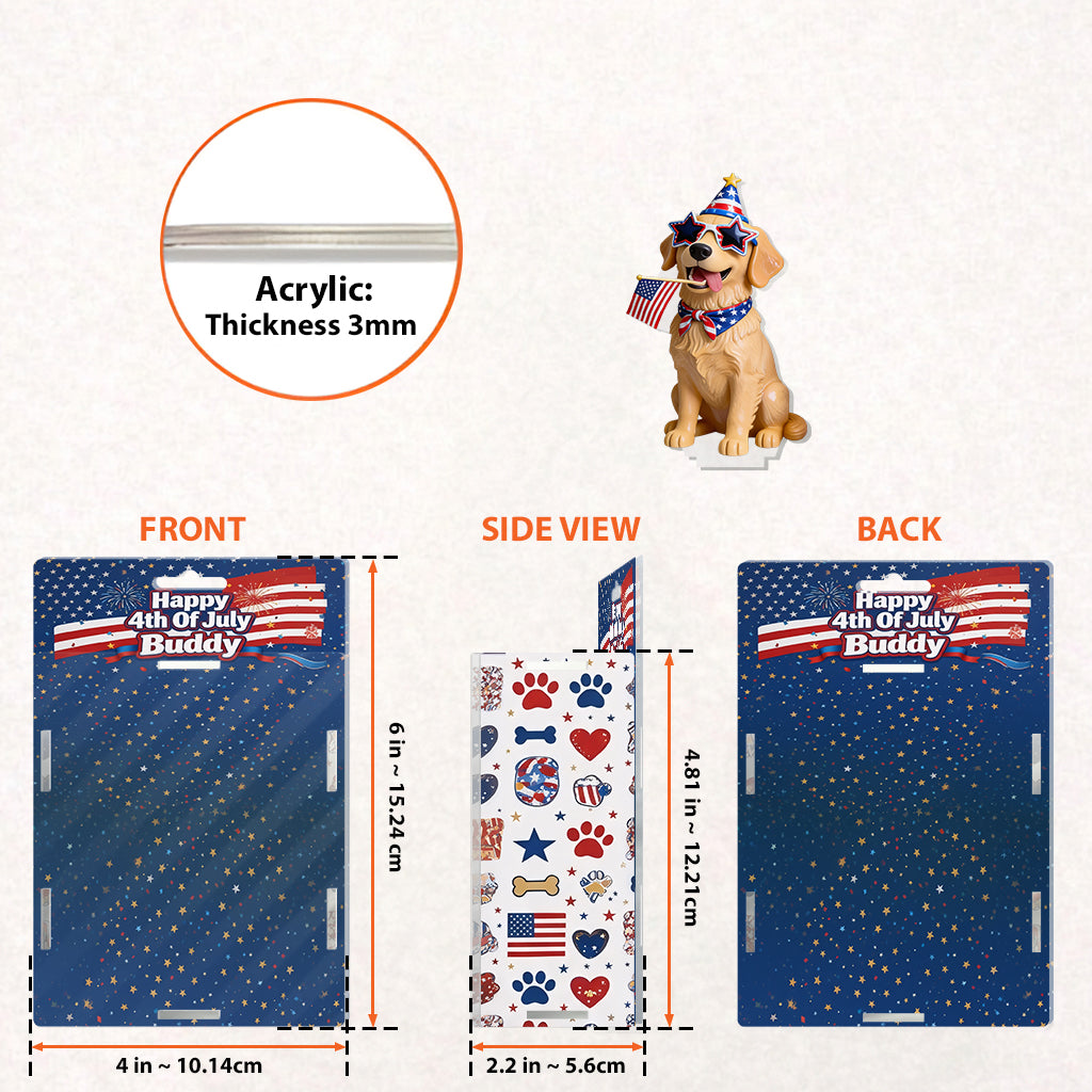 Celebrate 4th Of July With Pets - Personalized Dog Acrylic Display Box