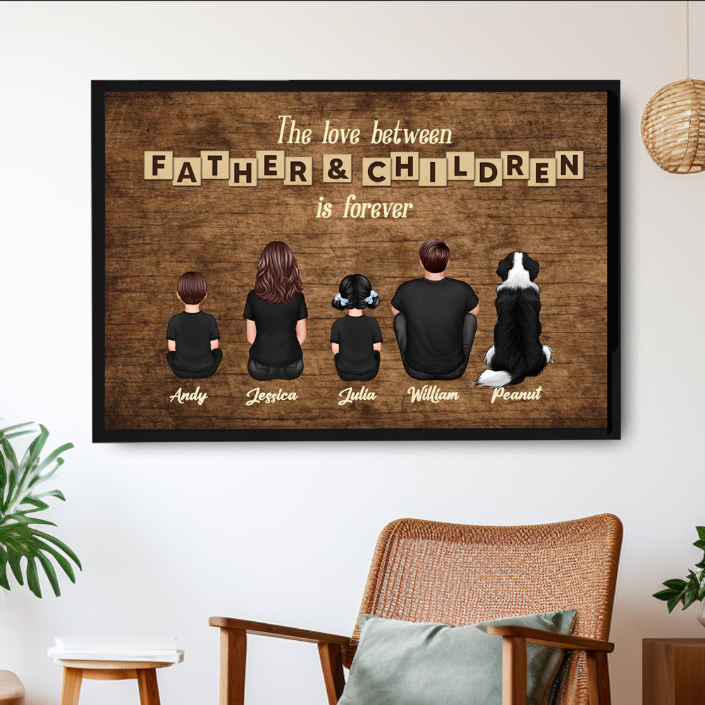 Custom Family Portrait Poster – Celebrating the Endless Bond Between Dad & Kids