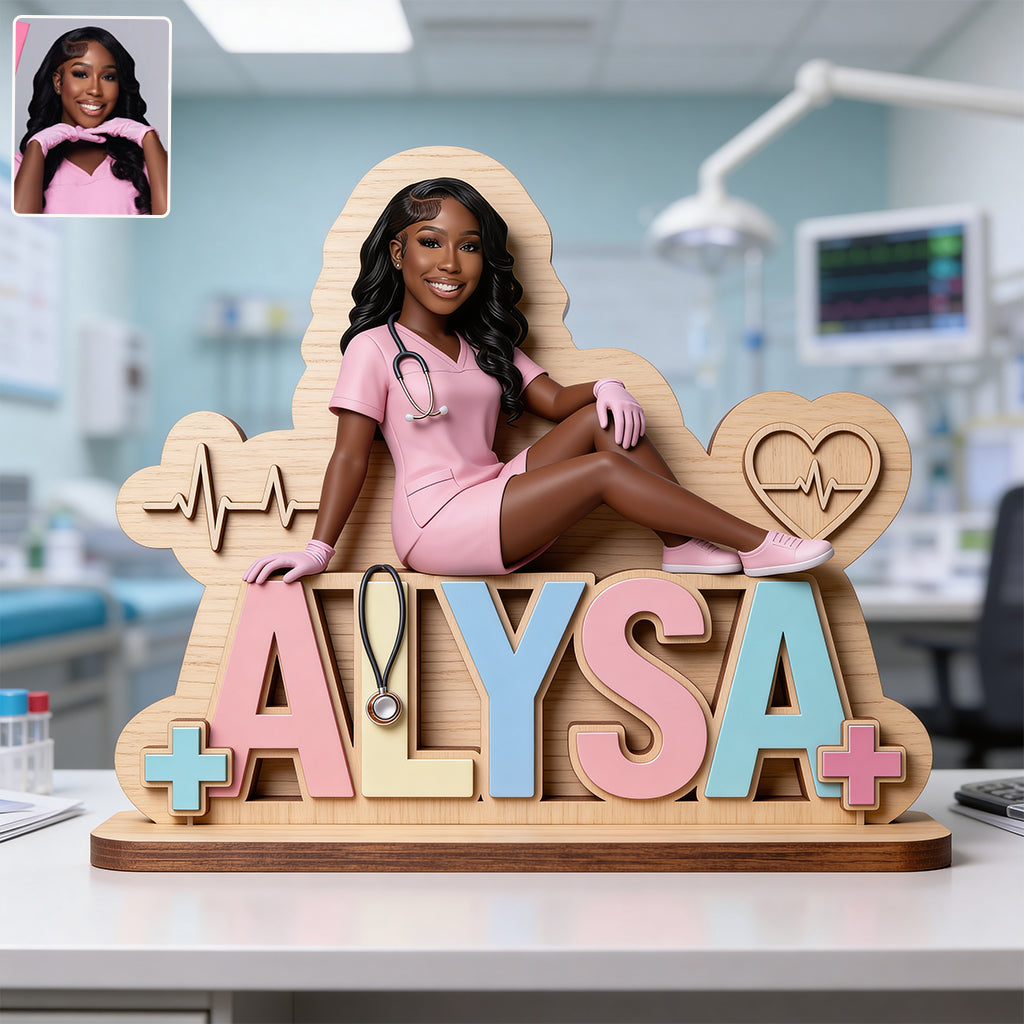 Gift For Nurse - Personalized Nurse 2 Layered Big Freestanding