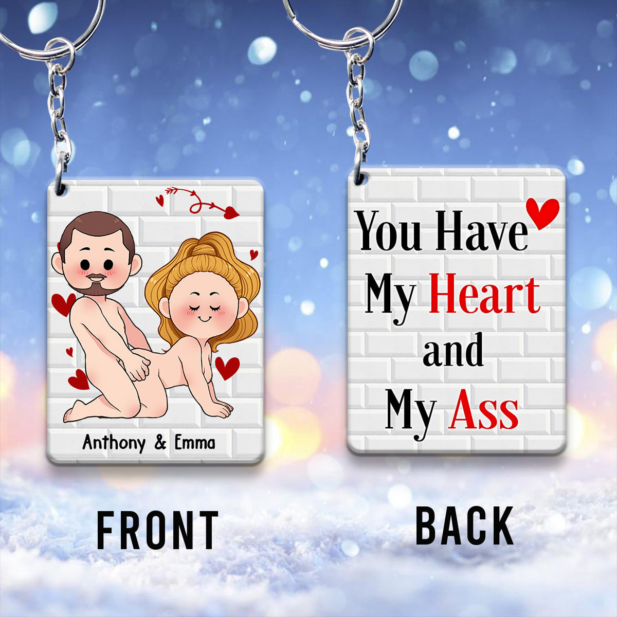I Just Want You To Be Happy - Couple gift for husband, wife, boyfriend, girlfriend - Personalized Keychain