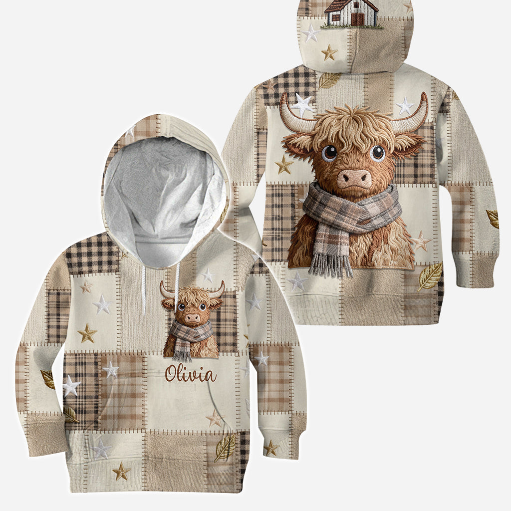 Cute Cow - Personalized Highland Cow Hoodie and Leggings
