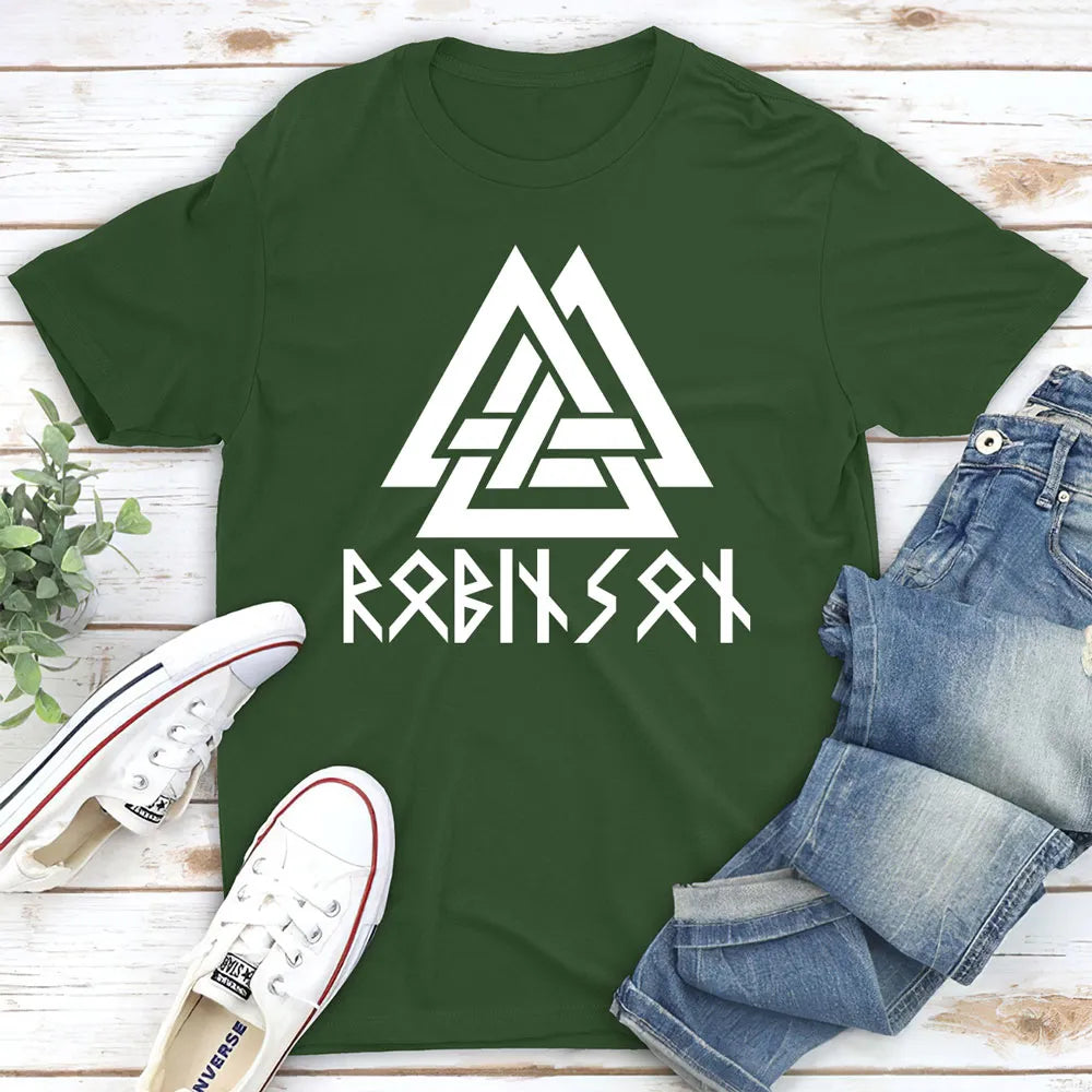 Mystic Rune Triangle Classic Tee, Personalized Custom Graphic for Travel and Gym, Unique Creative Gift for Minimalist Style Fans