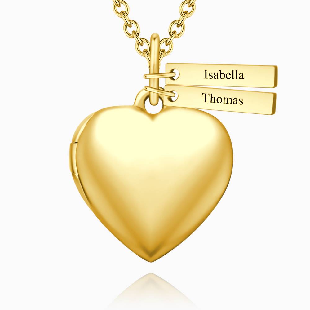 Any Photto - Personalized Couple Heart Photo Locket Necklace