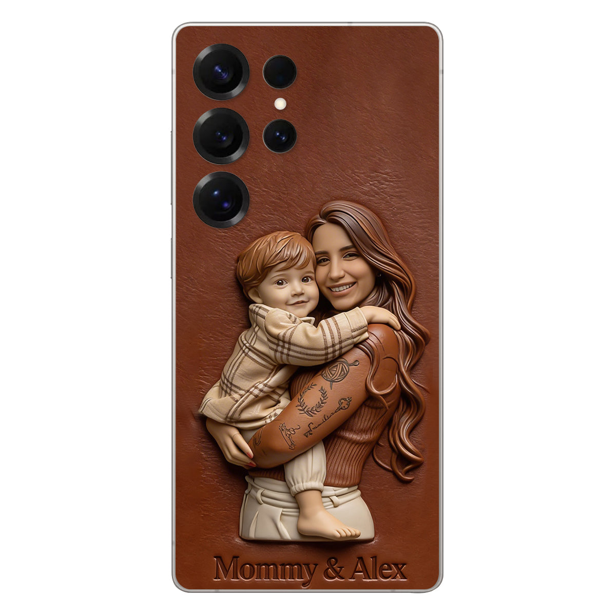Custom Any Photo Gift For Mom, Grandma - Personalized Mother Leather Phone Case