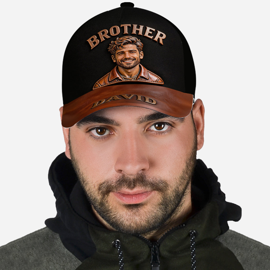 Custom Any Photo Congrat On Being My Brother - Personalized Sibling Classic Cap