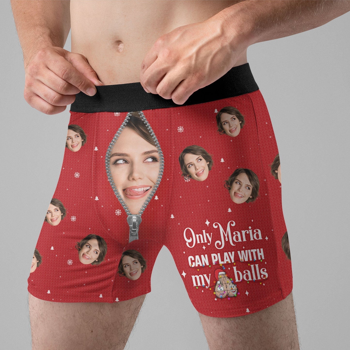 Only Wife Can Play with My Balls – Funny Personalized Boxer Briefs for Him, Perfect Christmas Gift