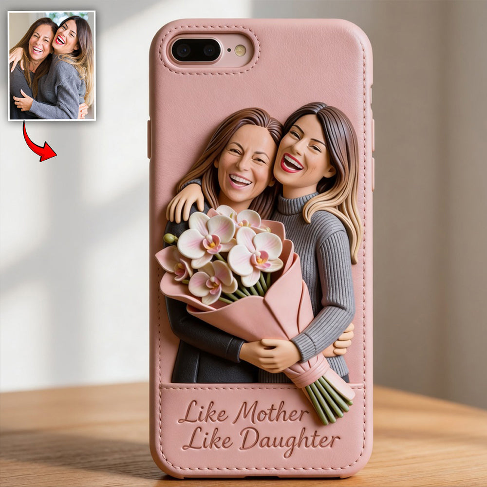 I Love You - Personalized Mother 3D Embossed Leather Phone Case