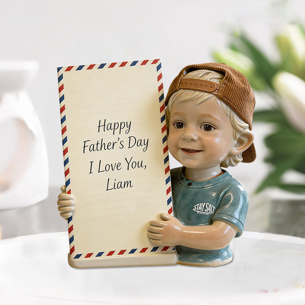Custom Any Photo, Perfect Father's Day Gift - Personalized Kid Custom Shaped Acrylic Plaque