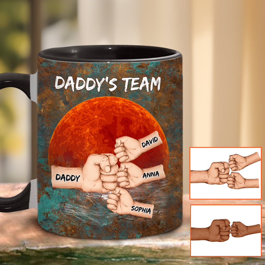 Daddy's Team - Personalized Father Accent Mug