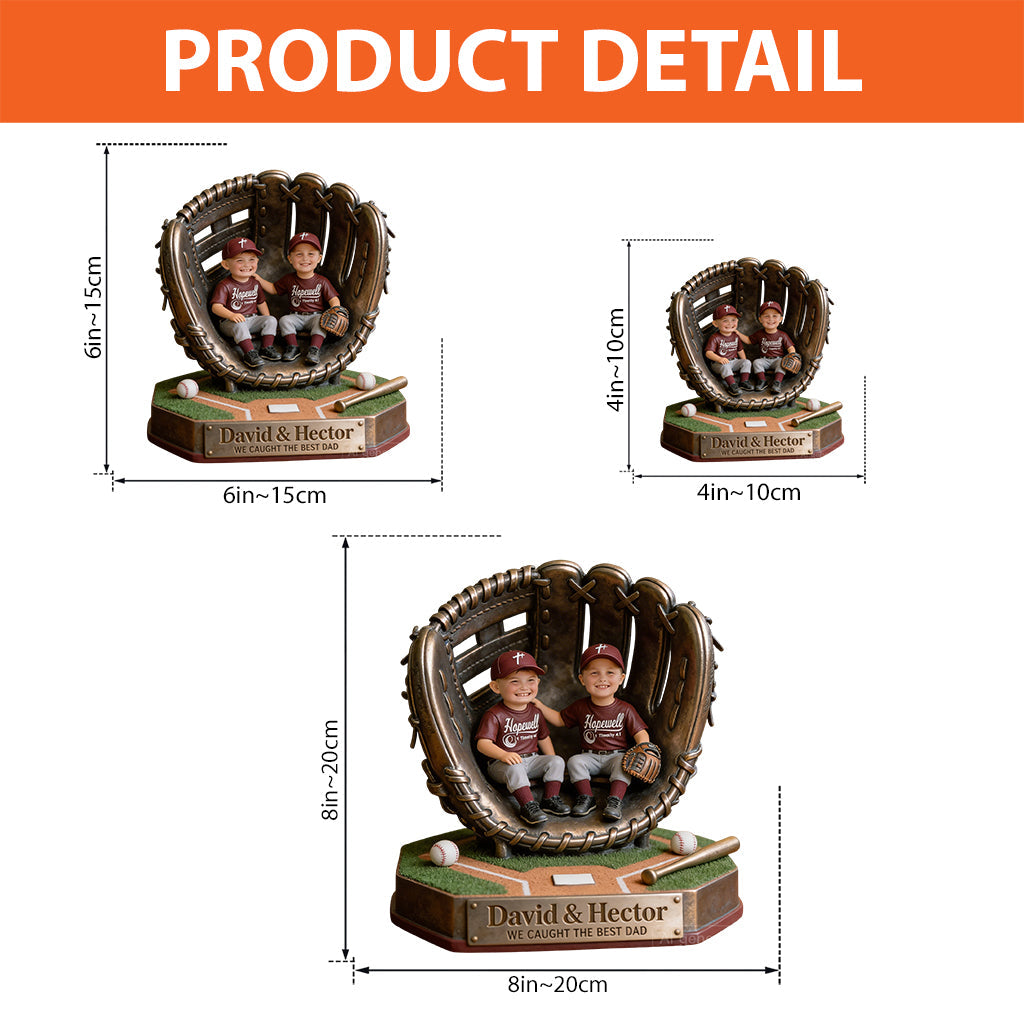 Custom Any Photo The Best Dad/Grandpa - Personalized Baseball Custom Shaped Acrylic Plaque