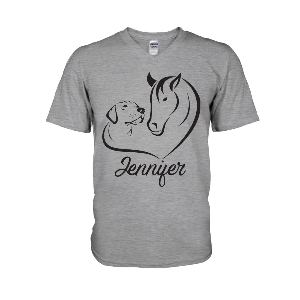 Horse And Dog - Personalized Horse T-shirt And Hoodie