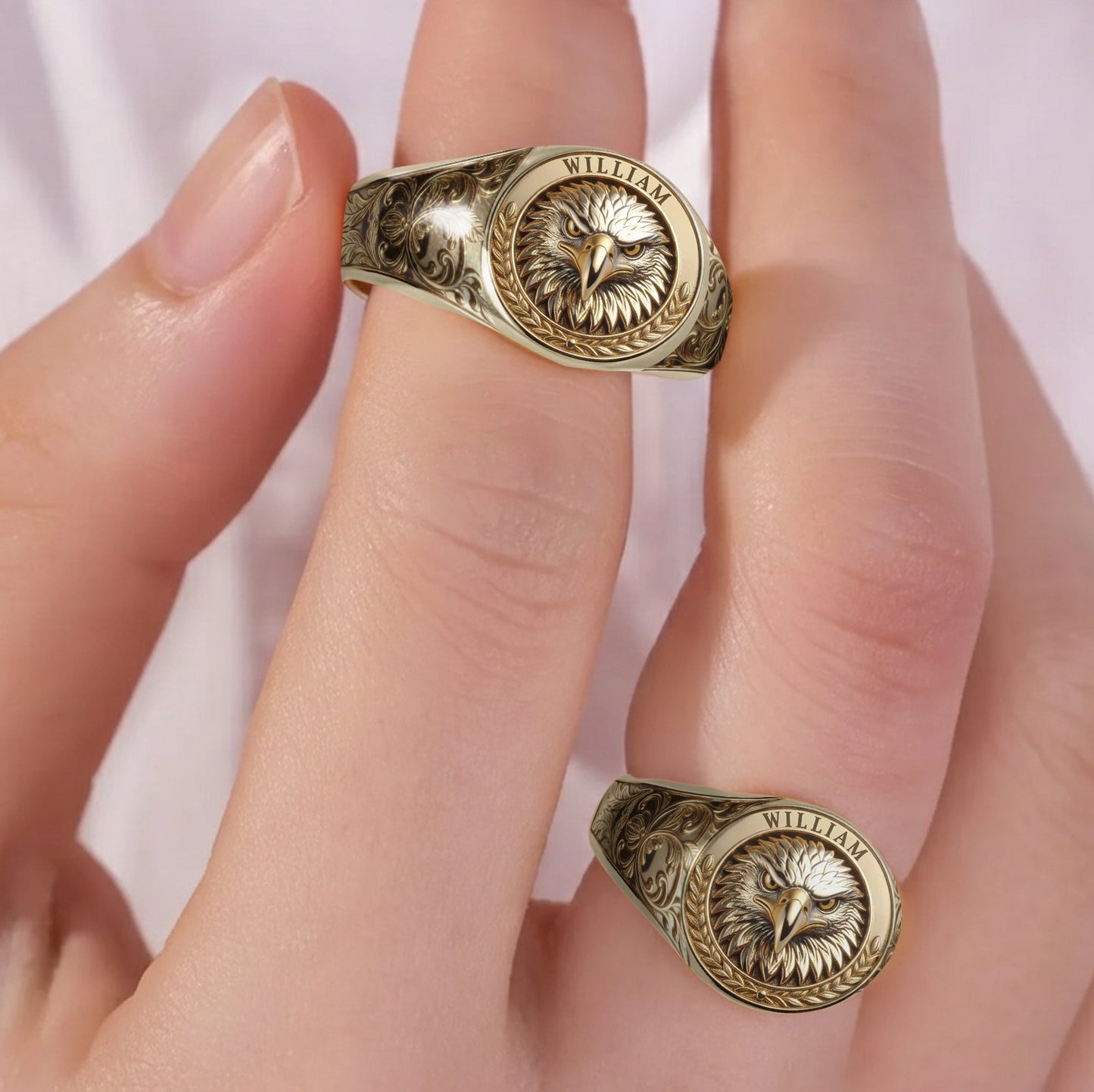 American Bald Eagle - Personalized Bald Eagle Signet Ring