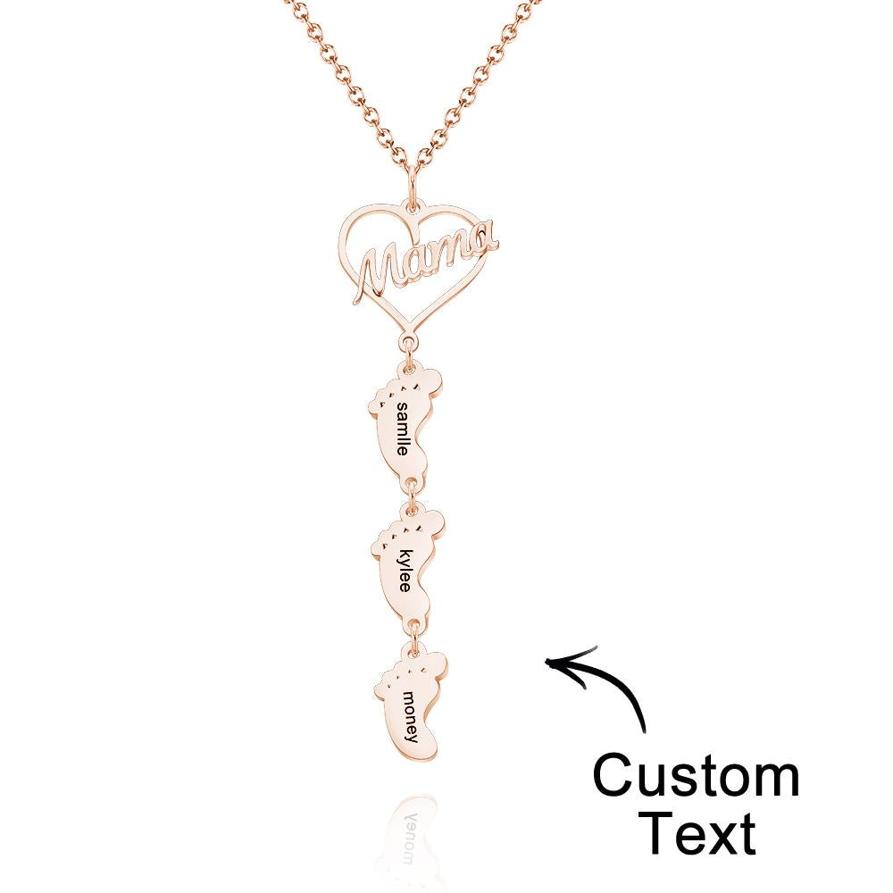 Heart Baby Feet Charm - Personalized Newborn Necklace