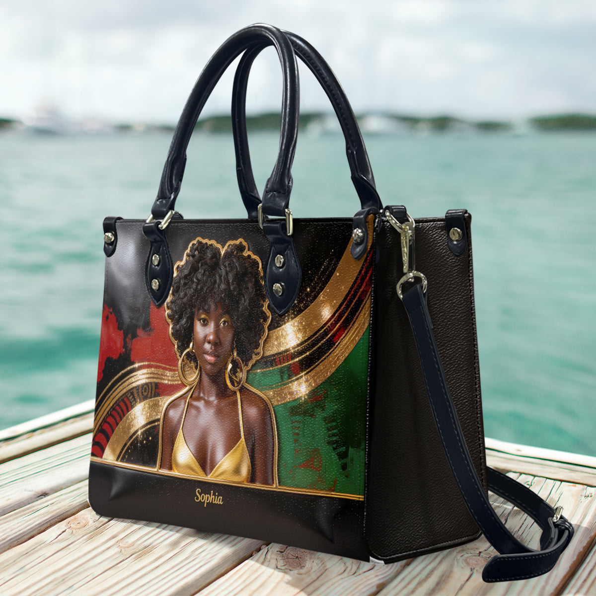 Black Women Pride - Personalized African American Leather Handbag