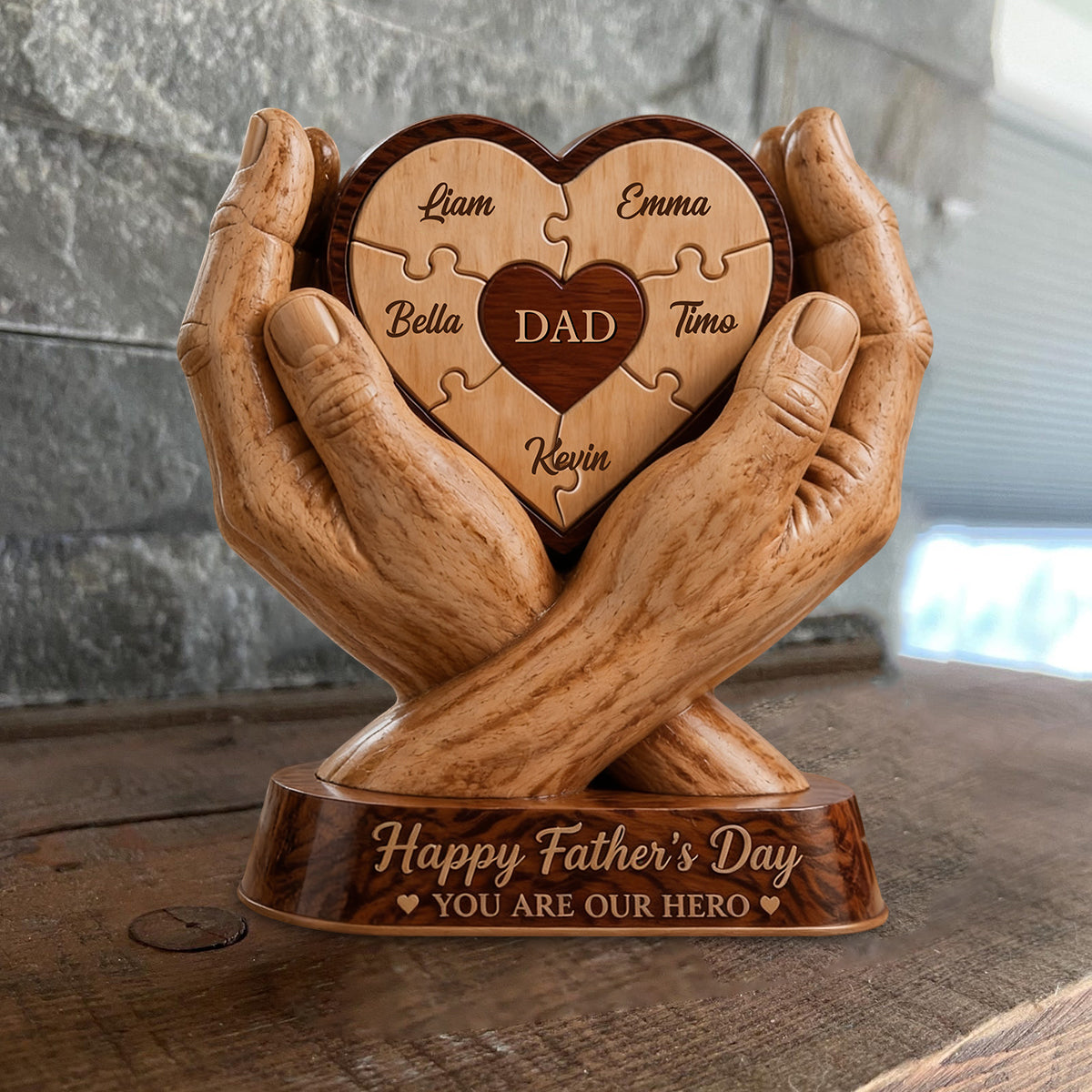 Best Dad Ever - Personalized Father Custom Shaped Wood Plaque