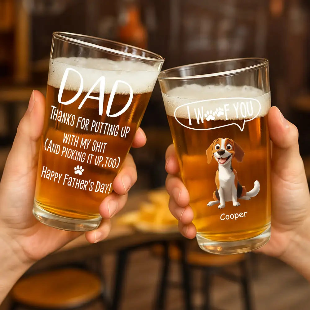 Best Dog Dad Ever – Personalized Whiskey Glass with Pup Illustration – Funny and Heartwarming Gift for Father’s Day
