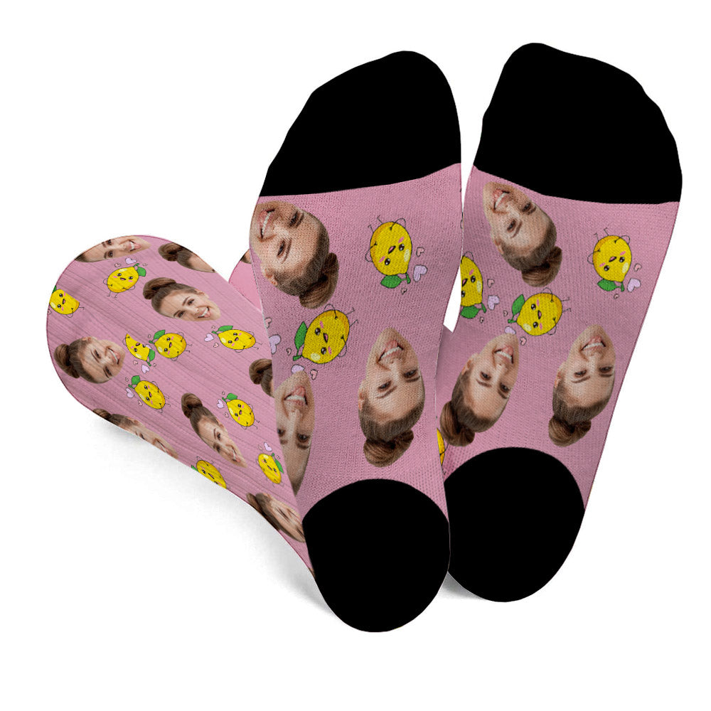 Funny Icon Pattern - Personalized Aunt Socks