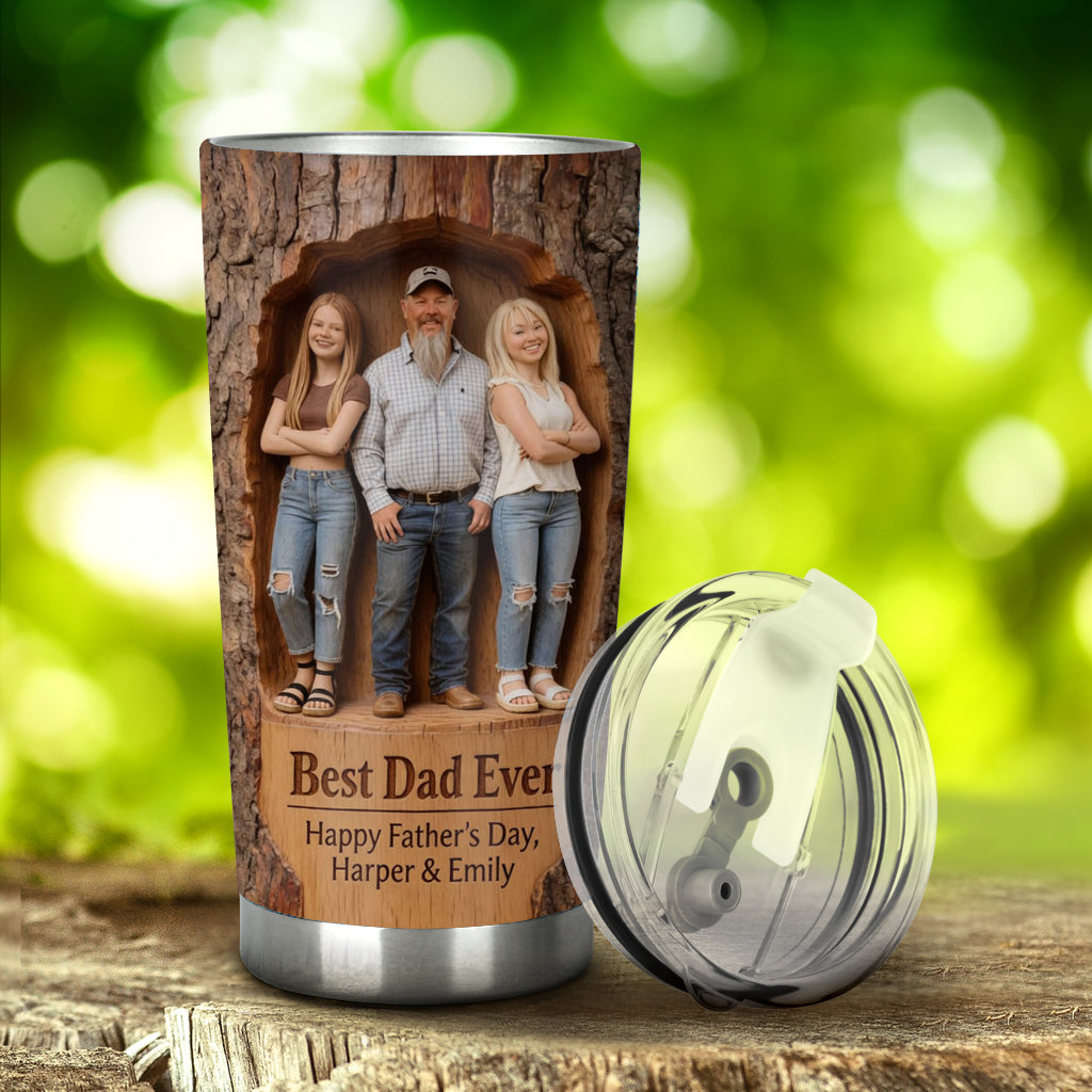 Best Dad Ever, Custom Any Photo - Personalized Father Tumbler