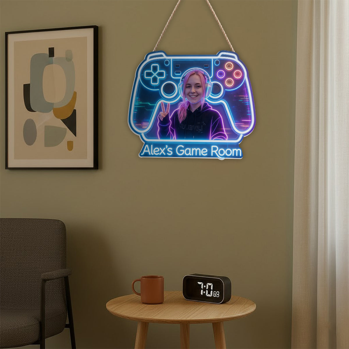 Gamer Room Decoration - Personalized Video Game LED Light Acrylic Sign