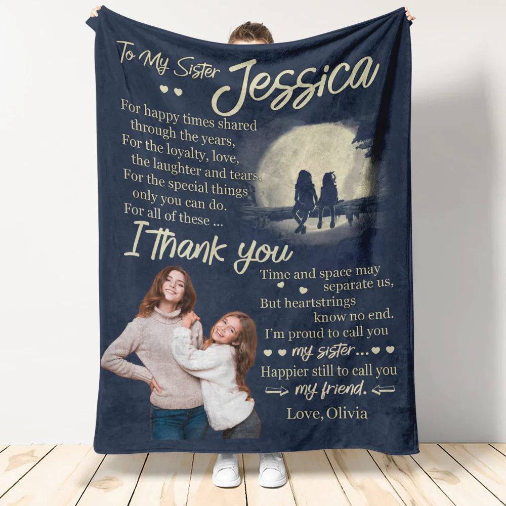 Personalized Custom Blanket For Sisters - Grow Up Together Until We Are Old
