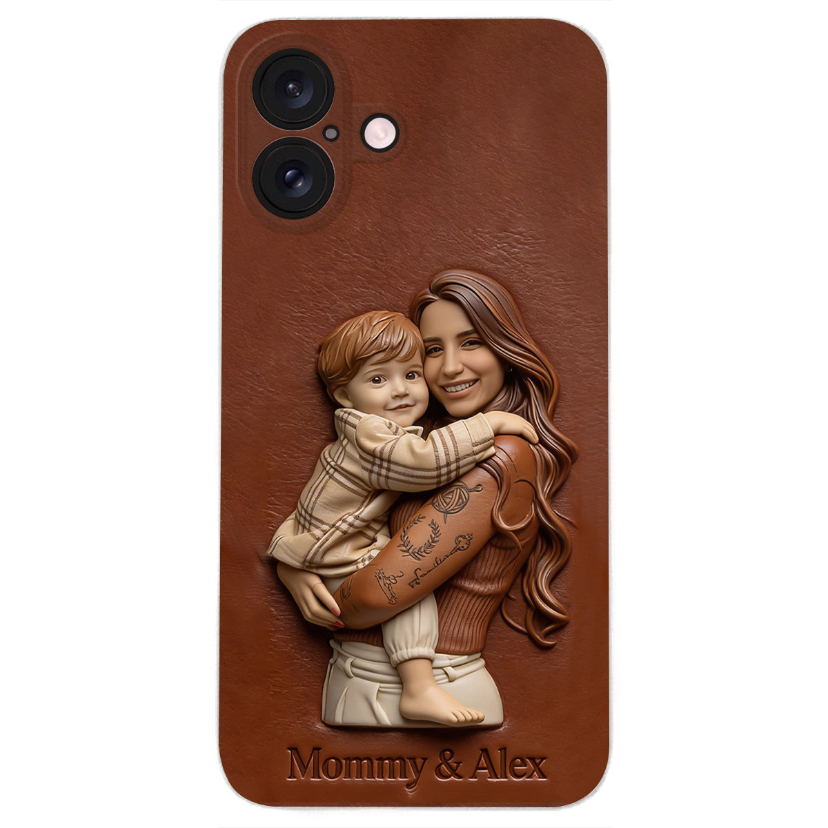 Custom Any Photo Gift For Mom, Grandma - Personalized Mother Leather Phone Case