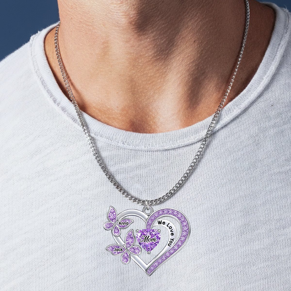 Custom Any Photo - Personalized Grandma Shaped Metal Pendant Necklace