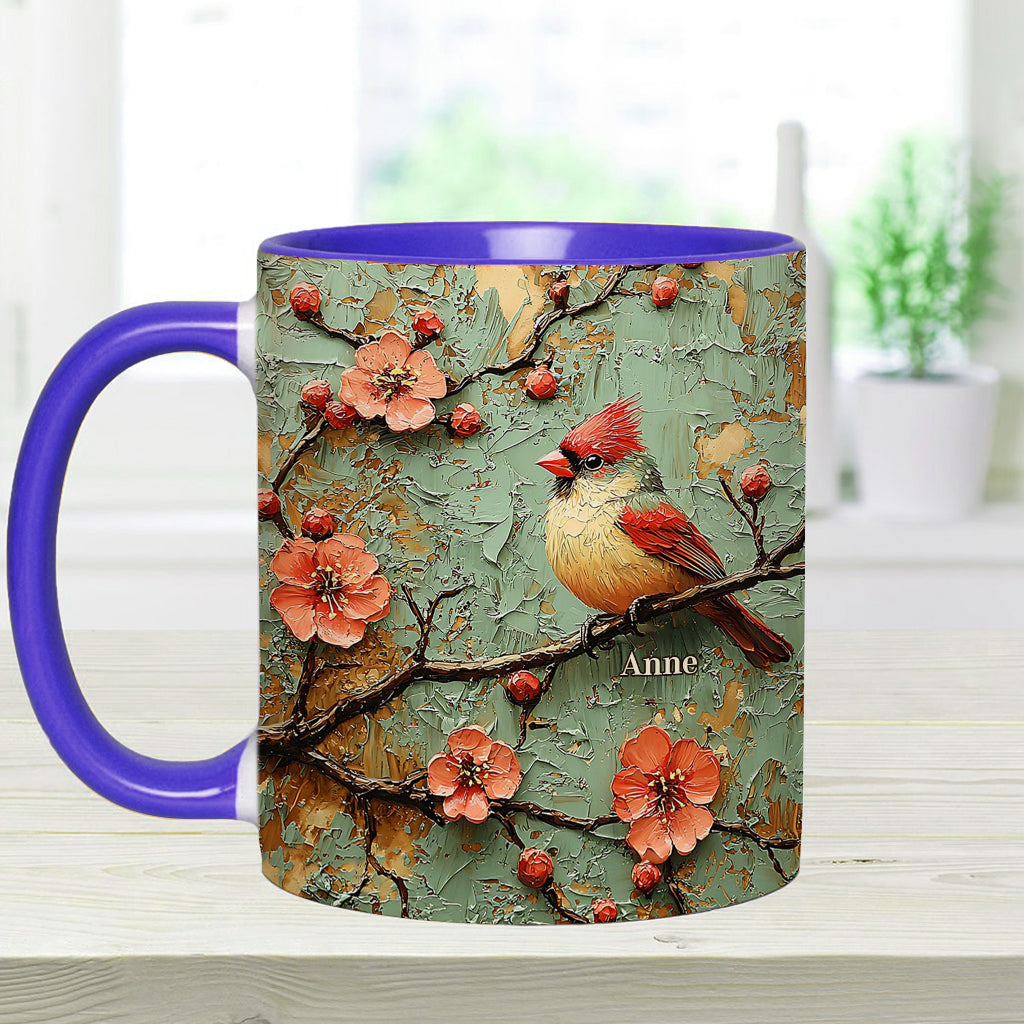 Beautiful Cardinals - Personalized Accent Mug