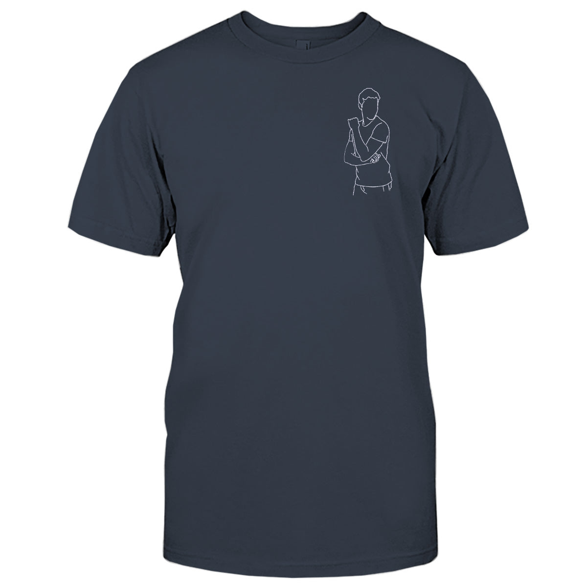 Custom Line Art - Personalized Son Embroidered T-shirt