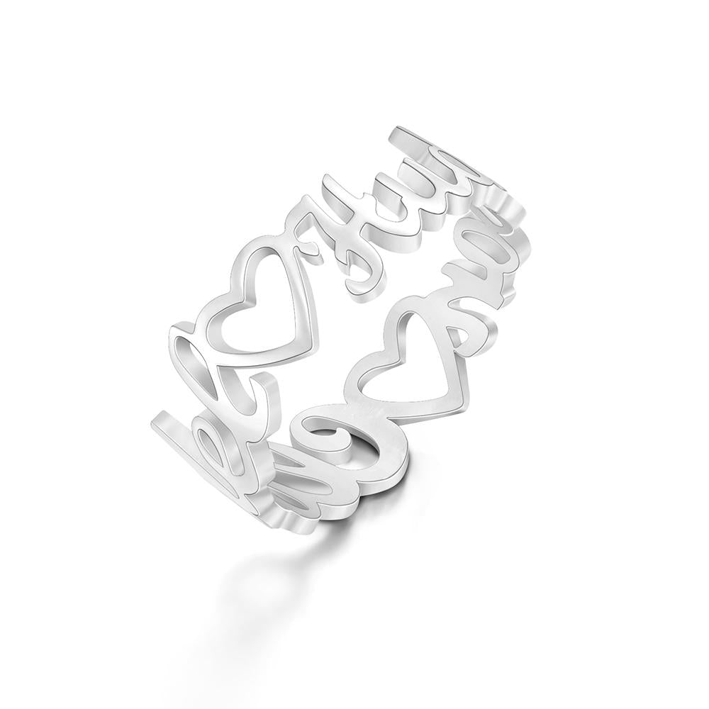 Heart-Shaped Double Names - Personalized Heart-Shaped Double Names