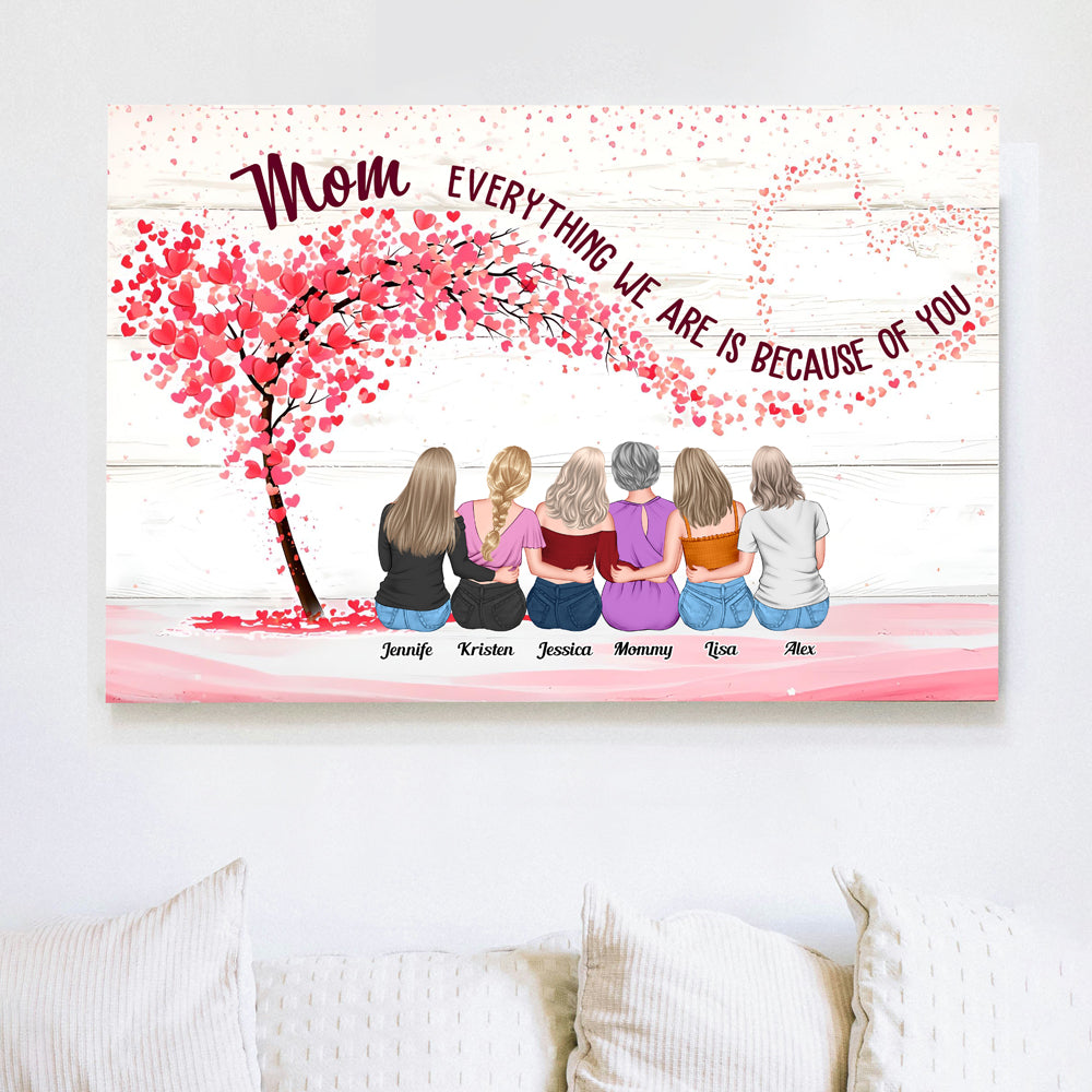 Personalized Mother & Daughters Canvas/Poster - Everlasting Bond Gift