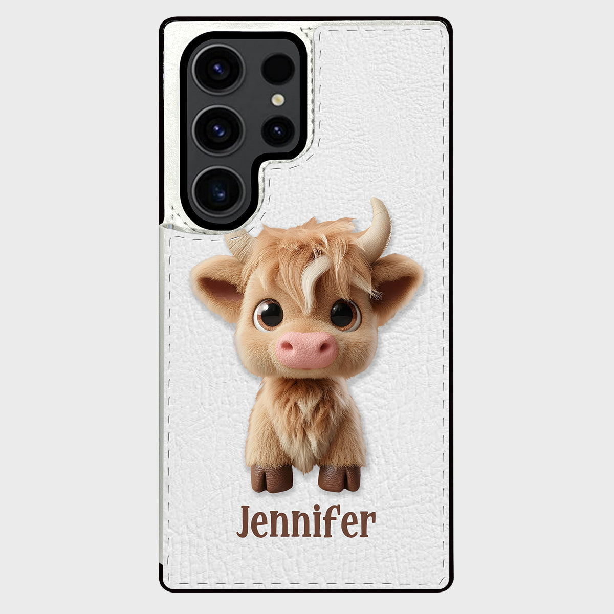 Cute Highland Cow - Personalized Highland Cow Foldable Wallet Phone Case