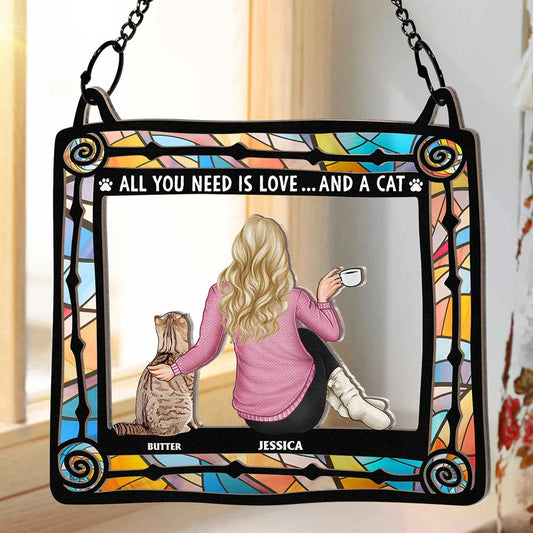 Personalized Cat & Owner Ornament - Customizable Pet-Themed Gift