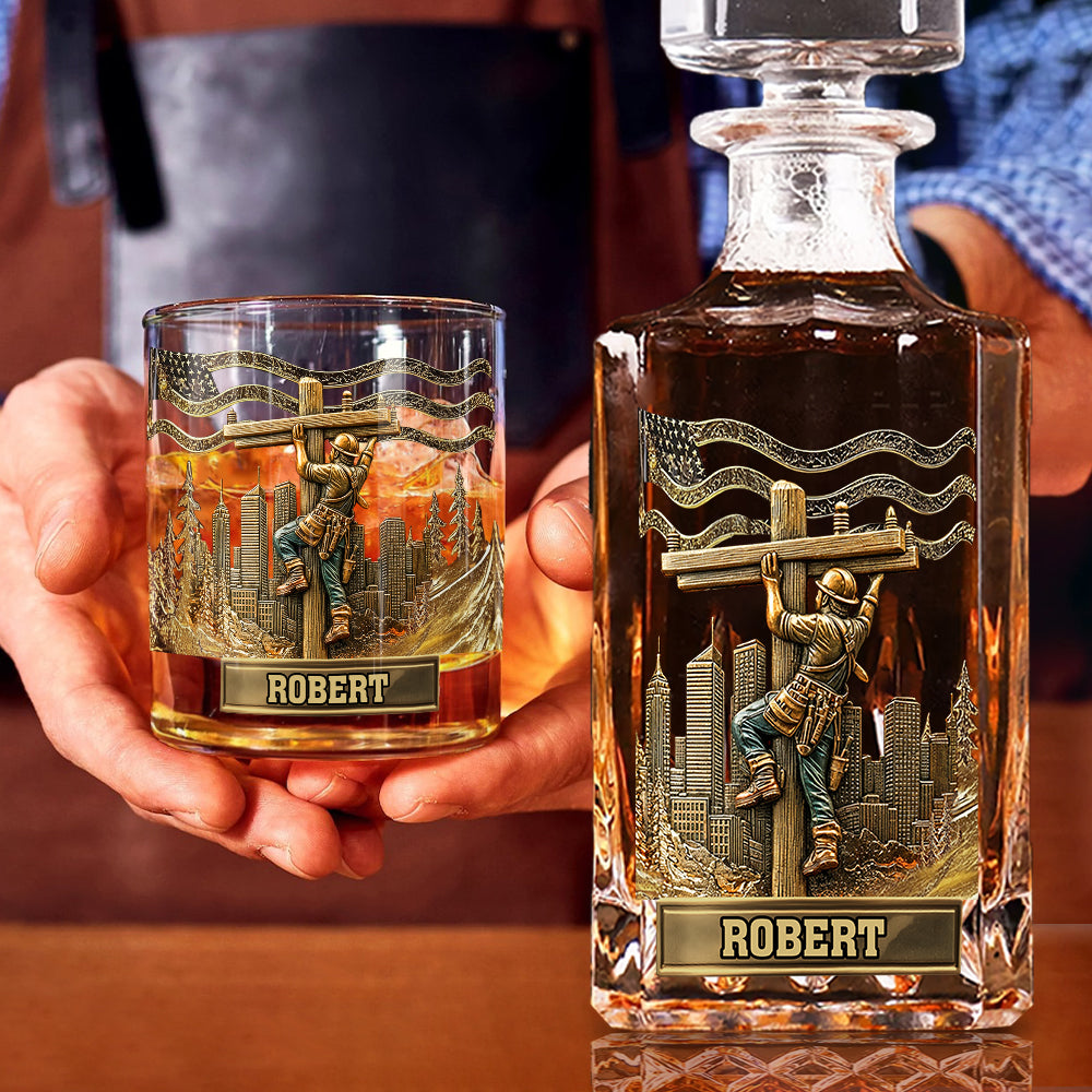 Lineman Legacy Glass - Personalized Lineman Whiskey Glass