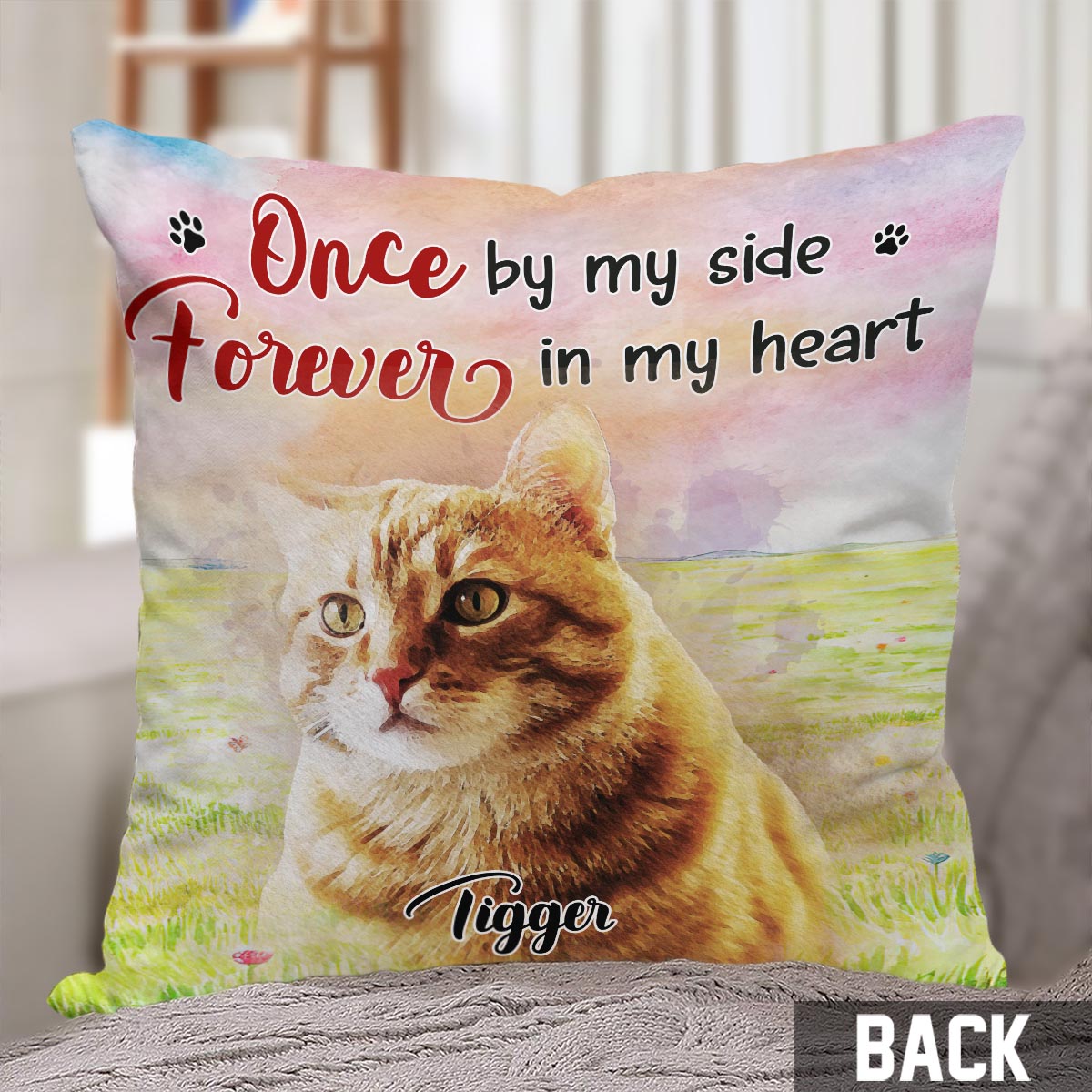 Forever In My Heart - Personalized Dog Throw Pillow