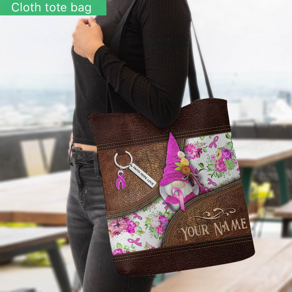 Faith Hope Love - Breast Cancer Awareness Personalized Tote Bag
