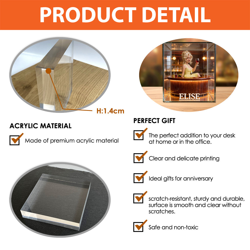 Custom Any Photo & Beverage - Personalized Whisky Custom Shaped Acrylic Plaque