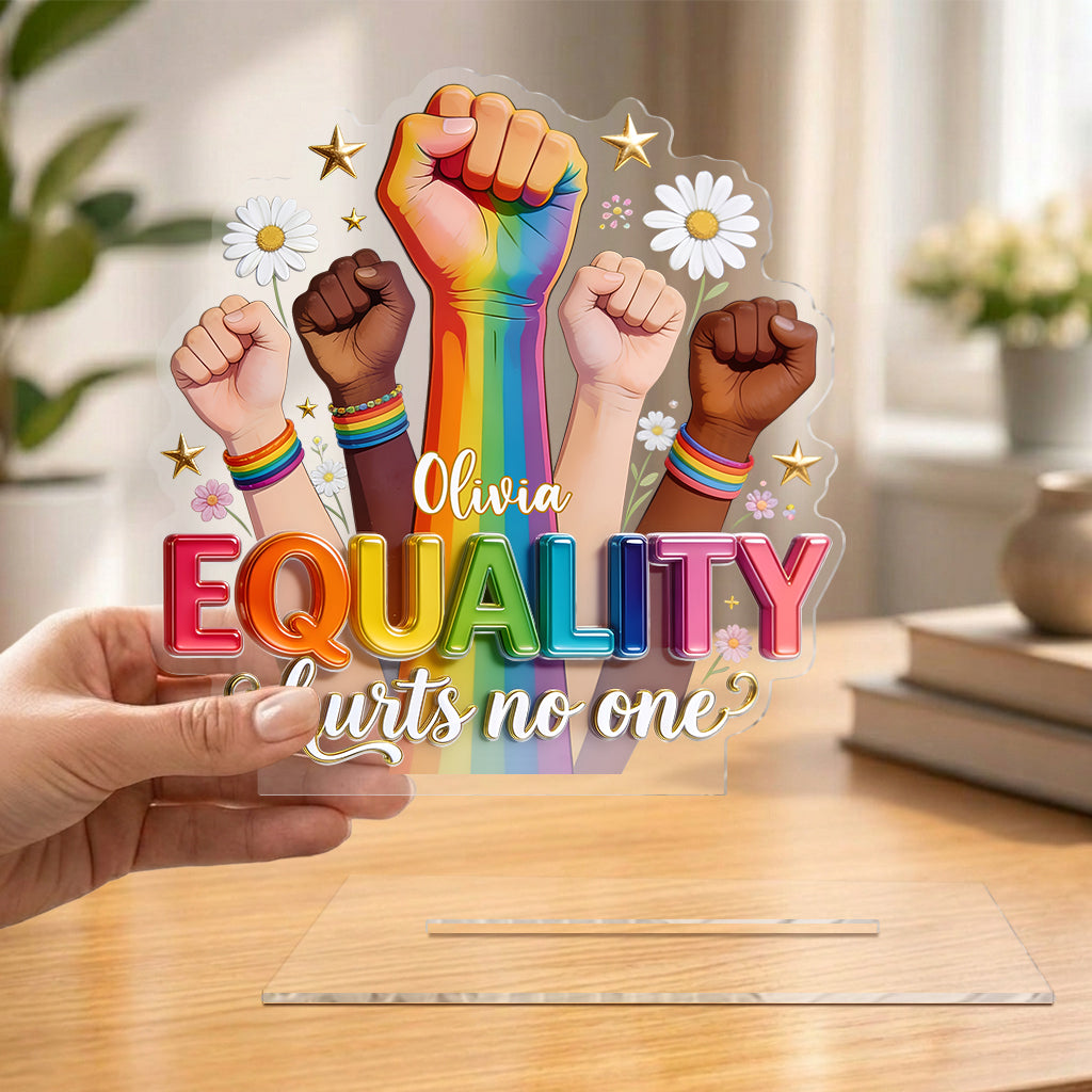 Equality Hurts No One - Personalized LGBT Support 2-Layer Acrylic Freestanding