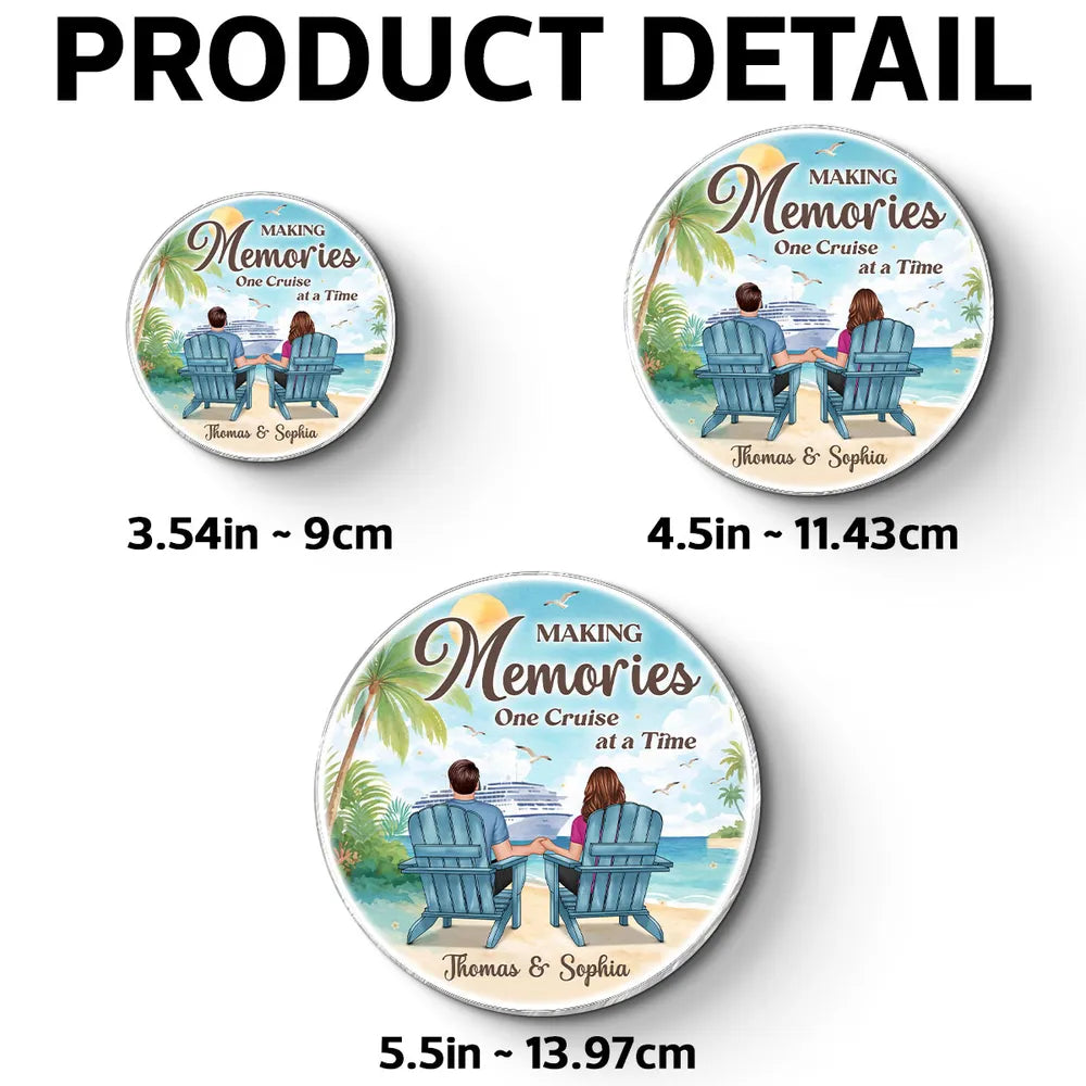 Personalized Acrylic Magnet, Cruise Partners For Life Couple Back View Beach Scene, Unique Cruise Door Gift